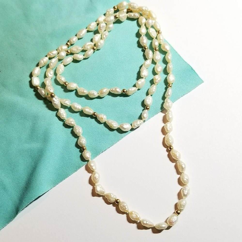 Relisted - vintage real pearls necklace freshwater knotted - Picture 4 of 10